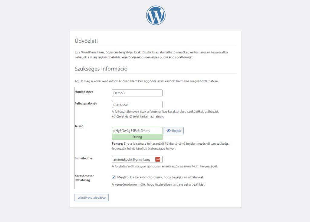 20 wordpress install step 2
