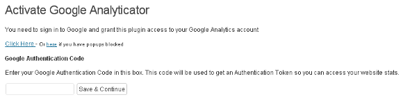Az új Google Analyticator beállítása Az új Google Analyticator beállítása