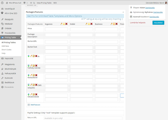 Árlista bővítmény